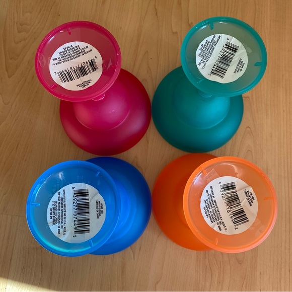 Lot of 4 Double-Walled Plastic Margarita Glasses w/ Freezable Cooling Gel - Picture 3 of 7